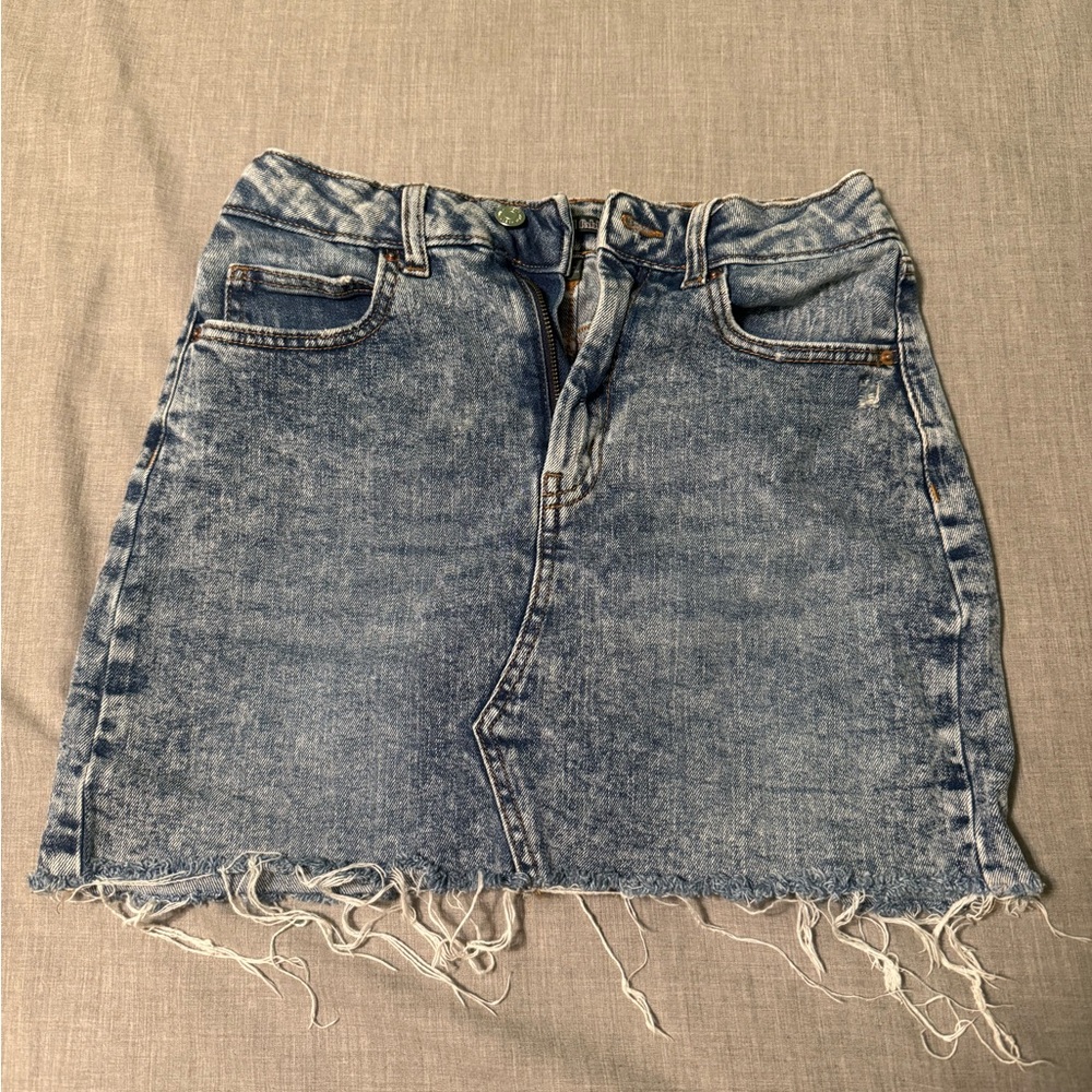 Wild Fable Distressed Blue Denim Skirt